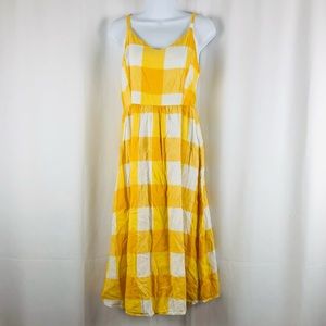 Old Navy Cotton blend textured gingham spaghetti strap sundress S